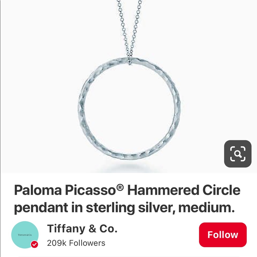 New Tiffany & Co sterling silver pendant necklace